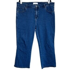 Couchel Womens Stretch High Rise Cropped Jeans Medium Wash Size EU 52 US 20